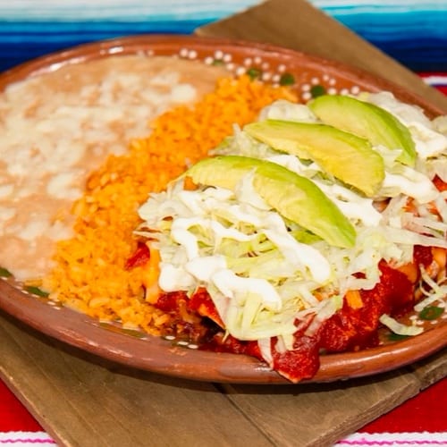 Meat Enchilada Plate.